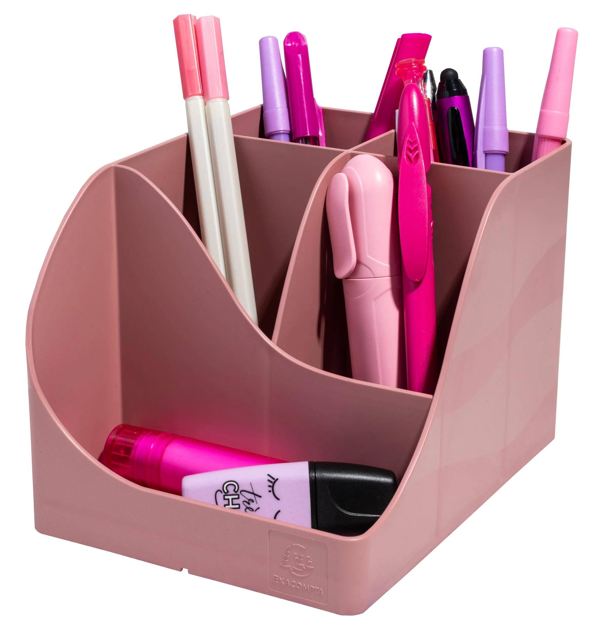 Exacompta 4x Stifteköcher Pen Wave, Skandi - Altrosa - 69538D