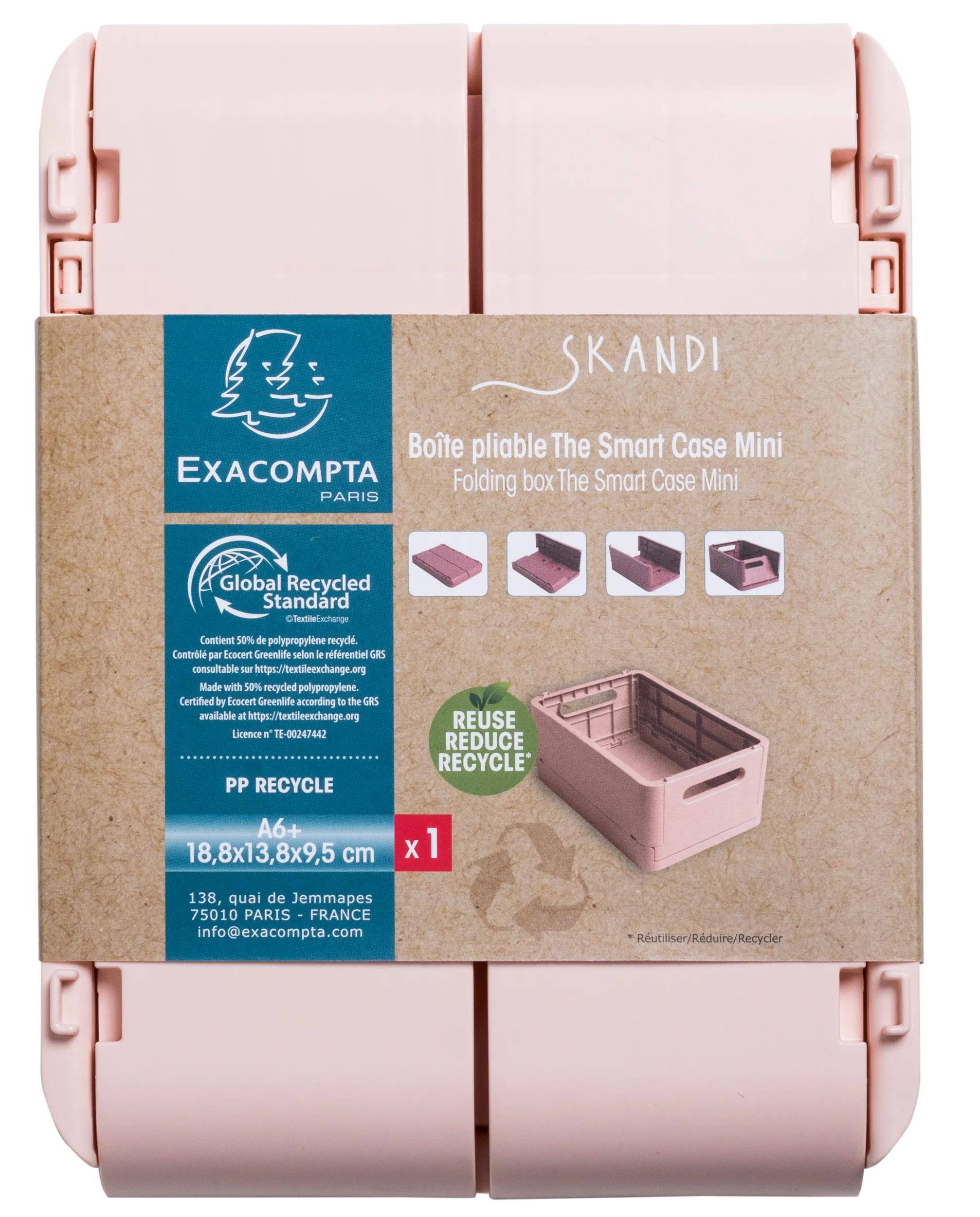 Exacompta 4x The Smart Case, klappbare Mini-Box A6+, Skandi - Nude - 27031D