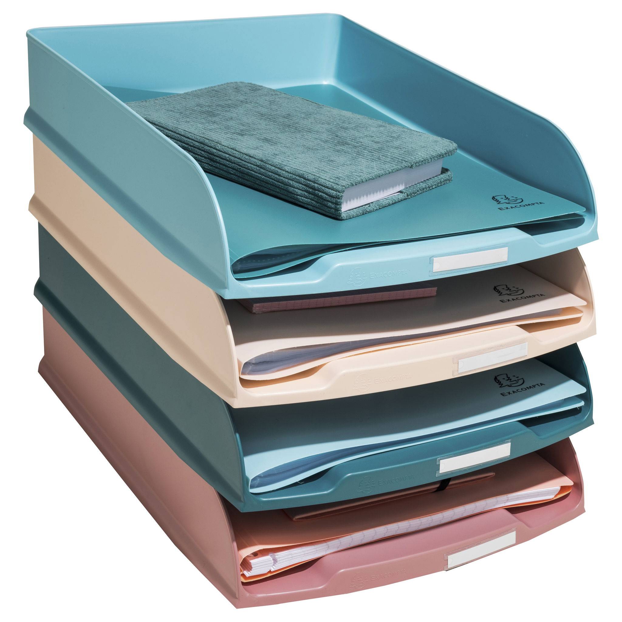 Exacompta Set mit 4 Briefablagen Combo Styli, Skandi - sortiert - 111606SETD