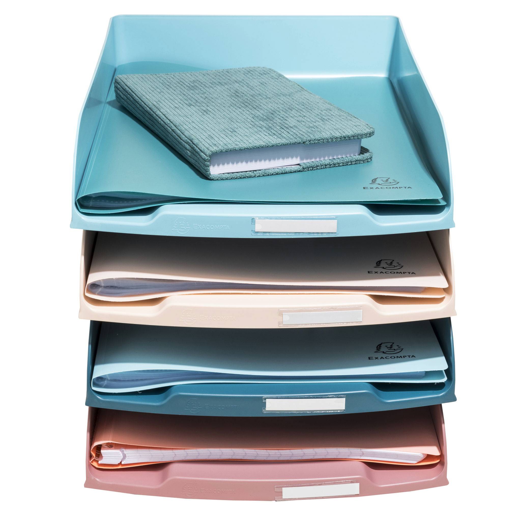 Exacompta Set mit 4 Briefablagen Combo Styli, Skandi - sortiert - 111606SETD