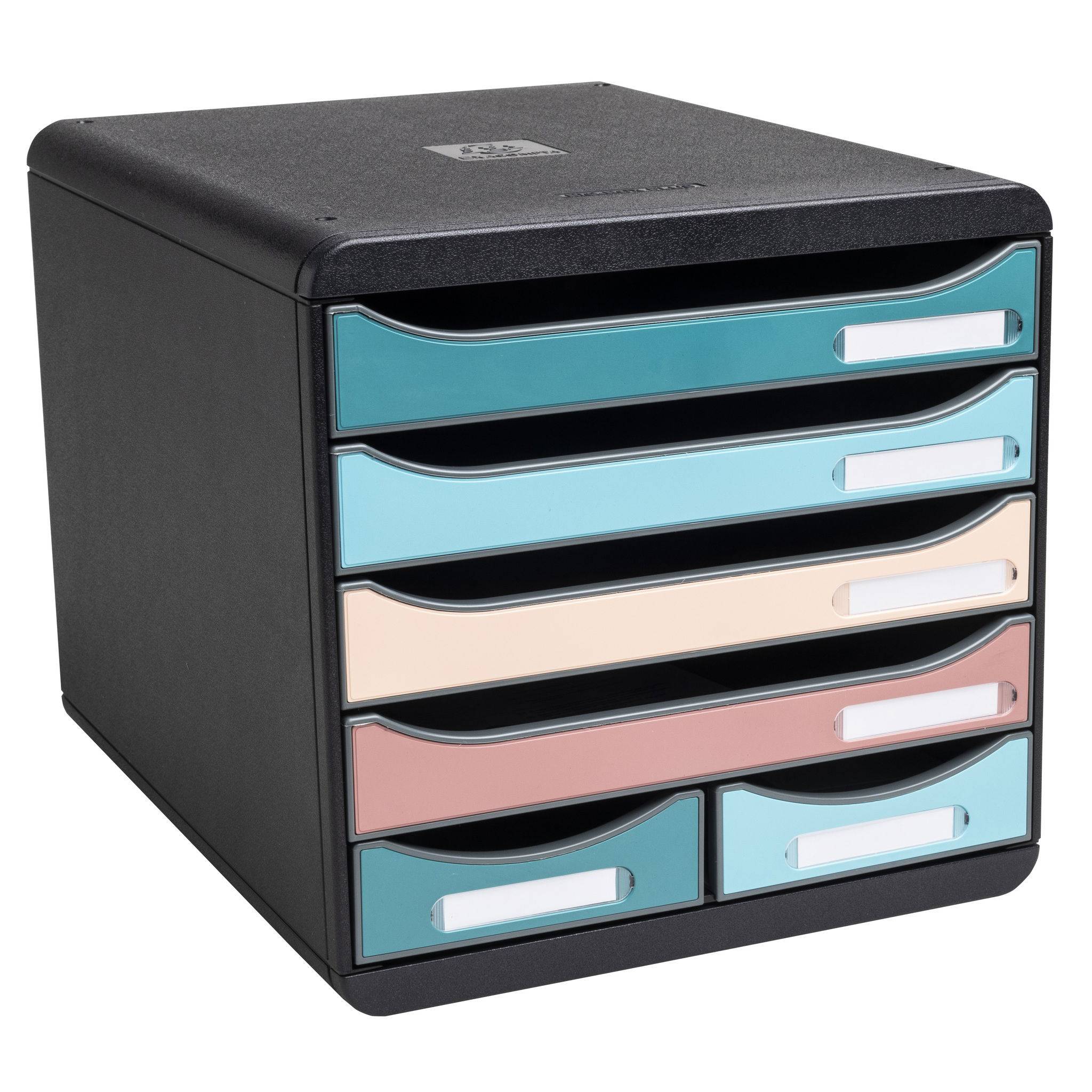 Exacompta Big Box Maxi, Schubladenbox + 6 Schubladen, Skandi, sortiert, 312606D