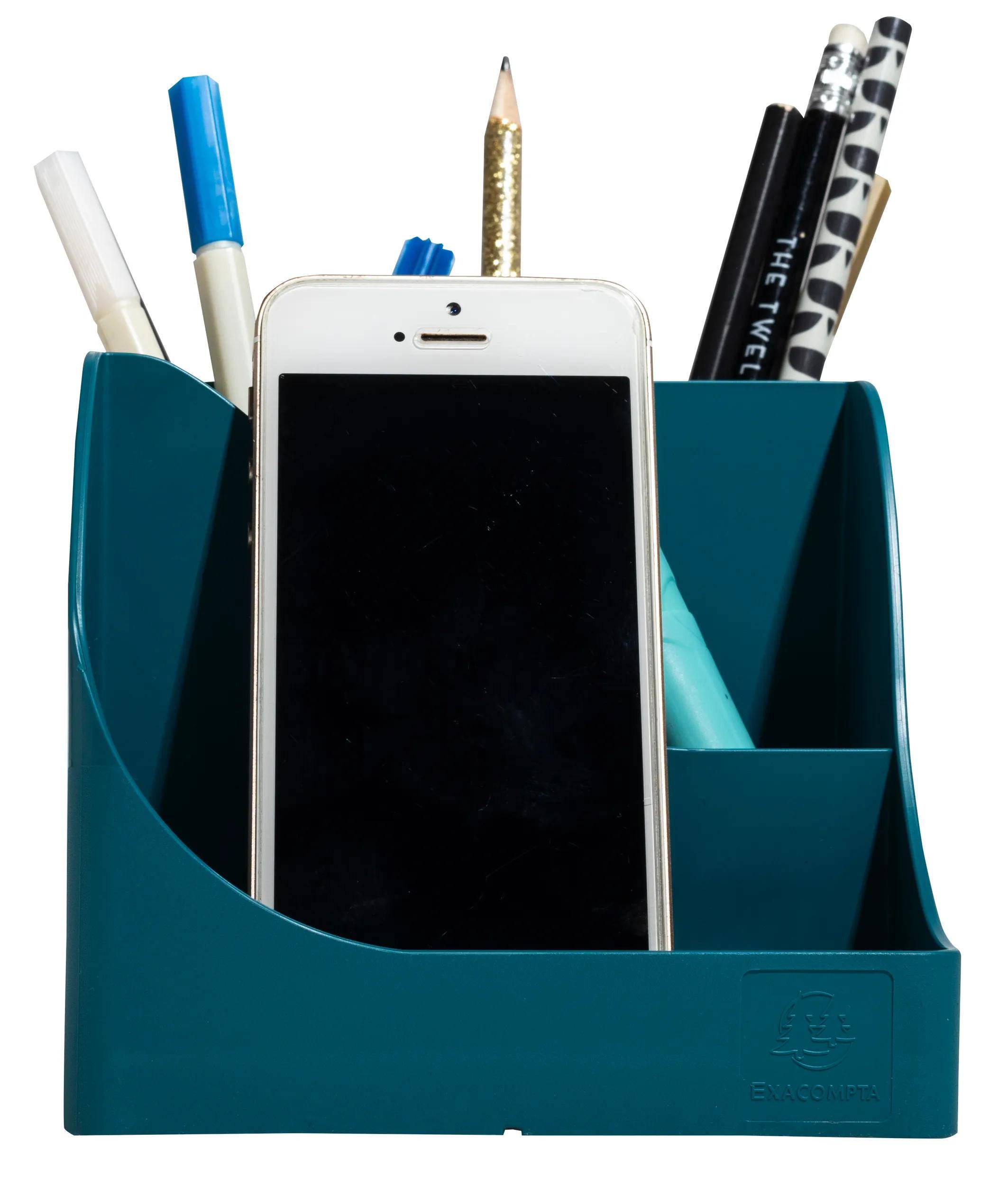 Exacompta 4x Stifteköcher Pen Wave, Neo Deco - Bleu canard - 69528D