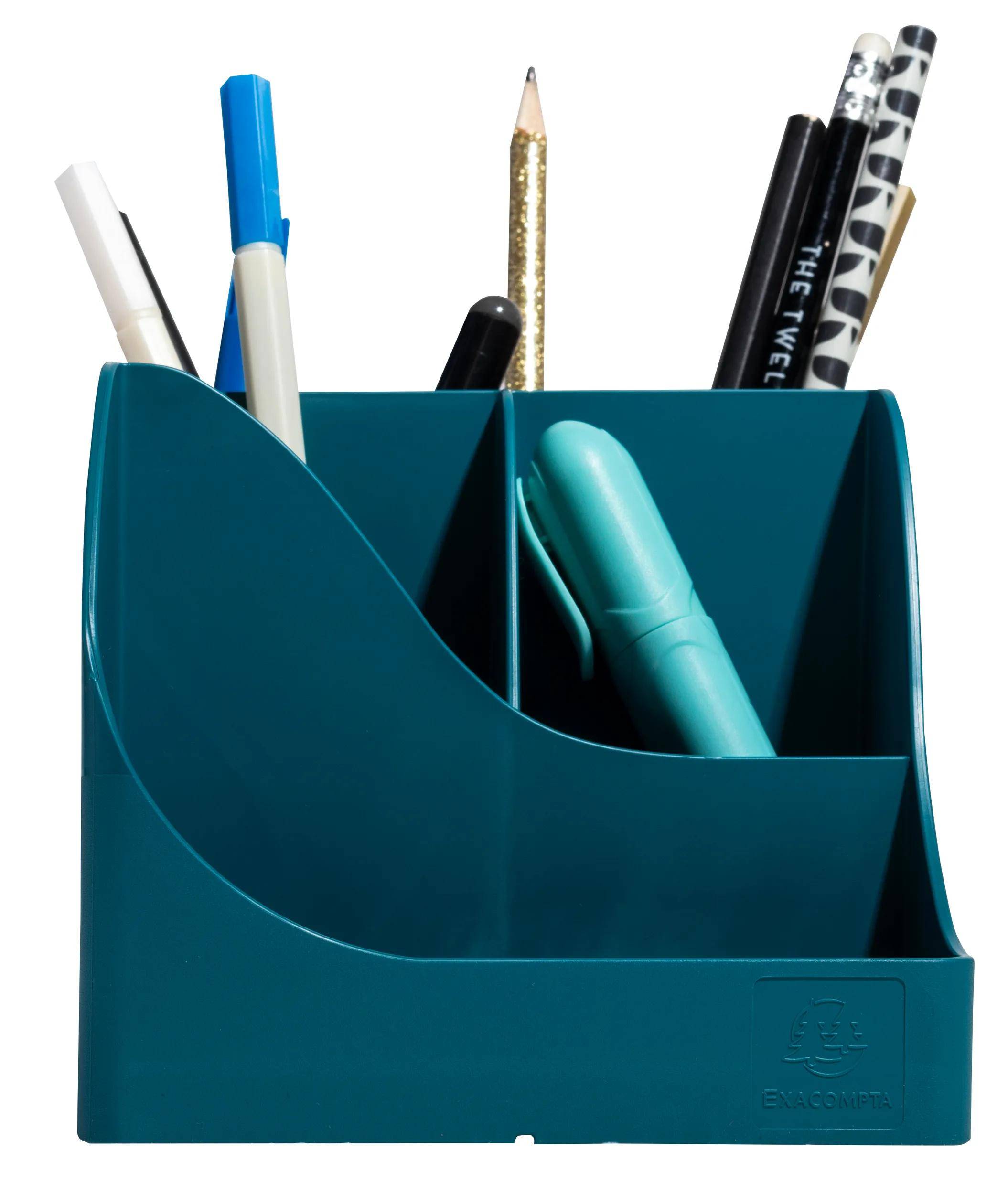 Exacompta 4x Stifteköcher Pen Wave, Neo Deco - Bleu canard - 69528D