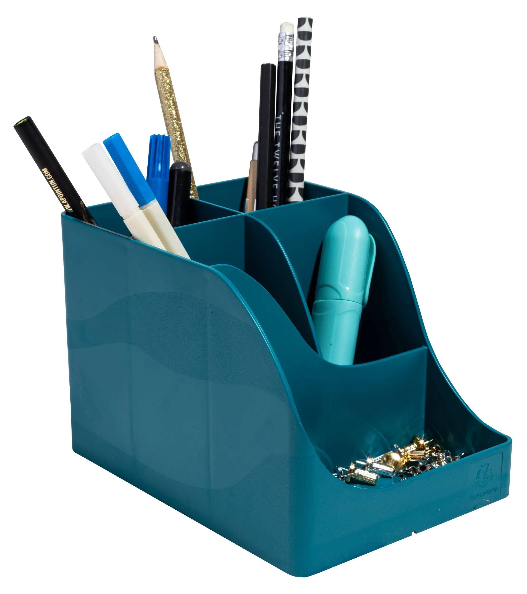 Exacompta 4x Stifteköcher Pen Wave, Neo Deco - Bleu canard - 69528D