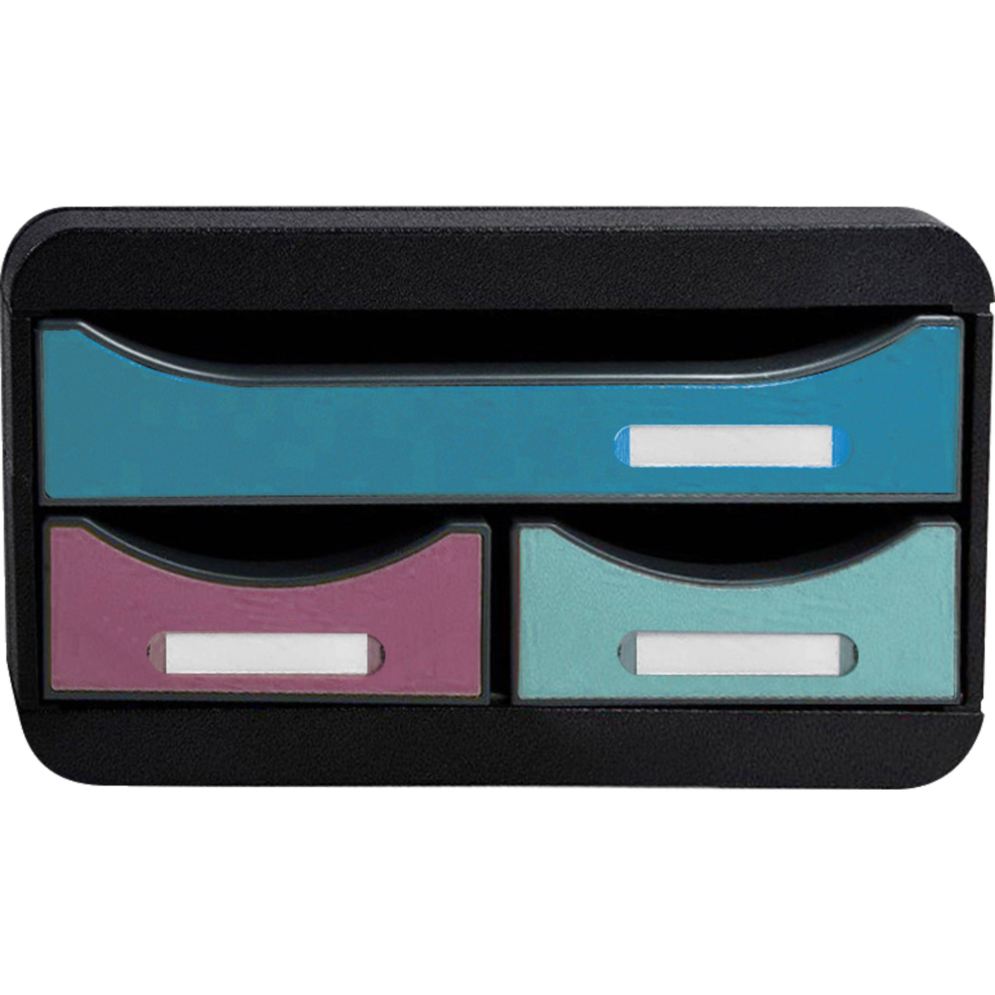 Exacompta Small Box, Schubladenbox mit 3 Schubladen, Skandi - sortiert - 311606D