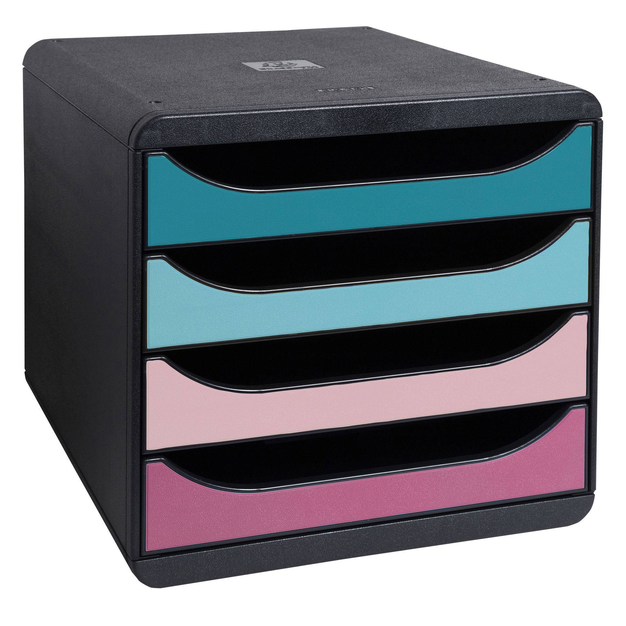 Exacompta Big Box, Schubladenbox mit 4 Schubladen, Skandi - sortiert - 310606D