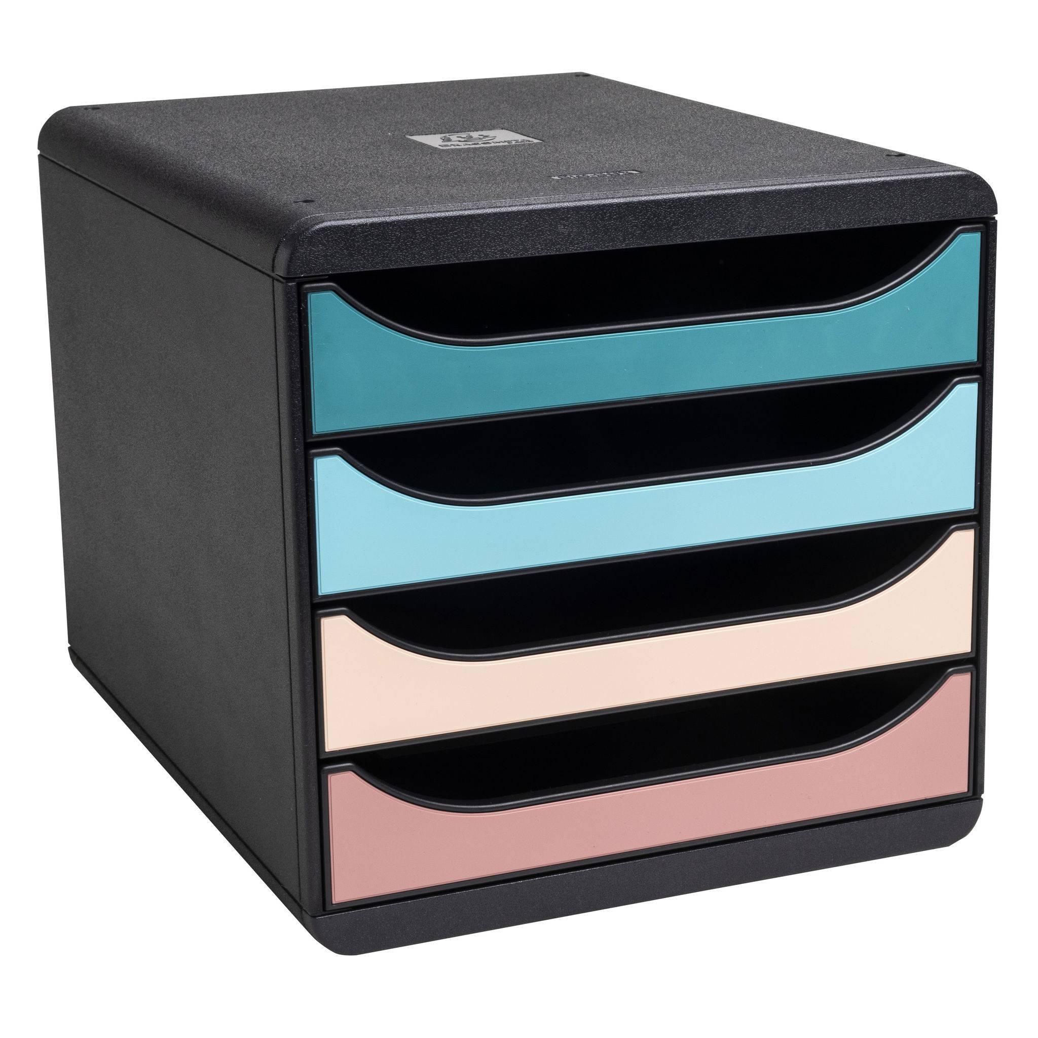 Exacompta Big Box, Schubladenbox mit 4 Schubladen, Skandi - sortiert - 310606D