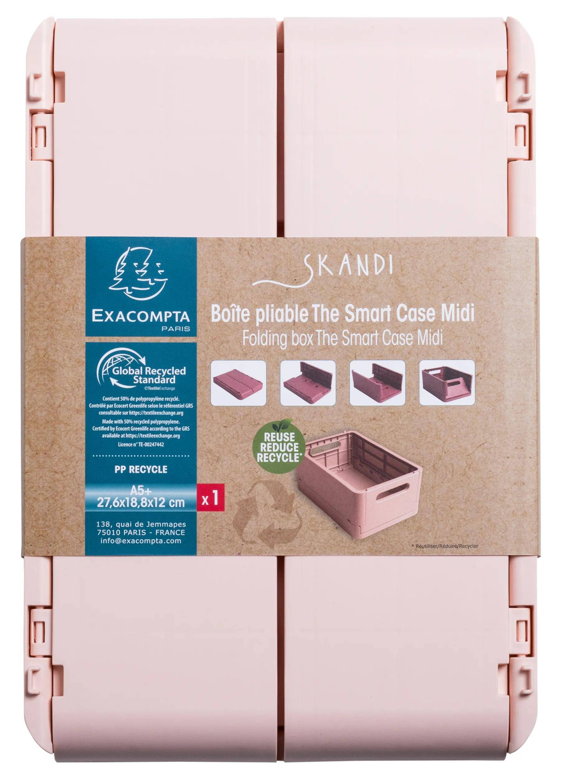 Exacompta 4x The Smart Case klappbare Midi-Box A5 mittlere Größe Nude 27131D
