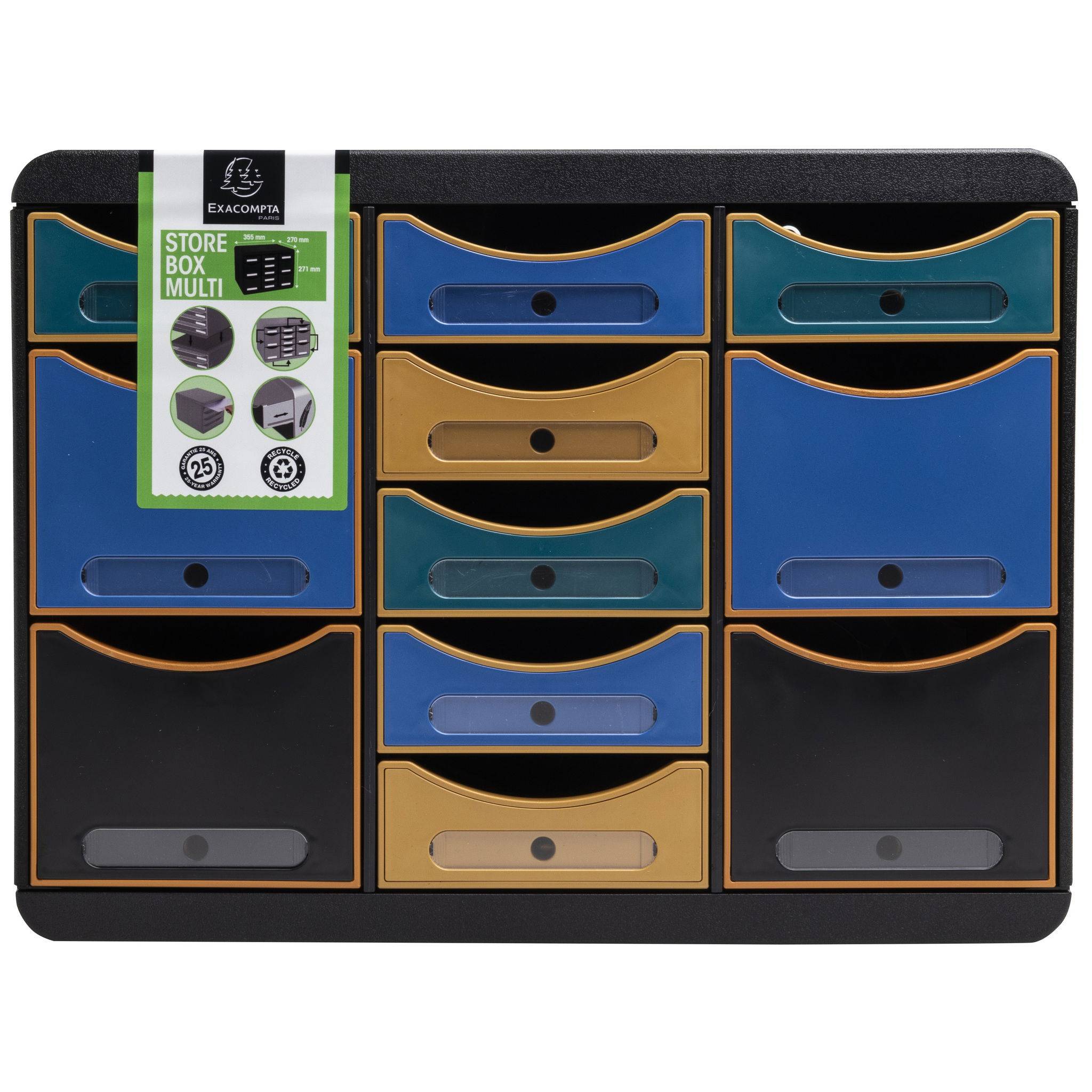 Exacompta Store Box Multi Schubladenbox +11 Schubladen Neo Deco sortiert 313505D