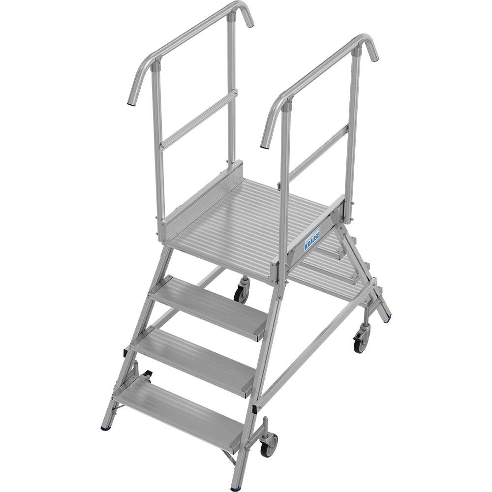 Krause - PodestLeiter fahrbar - beidseitig begehbar - Aluminium - 2 x 4 Stufen - Preis per Stück