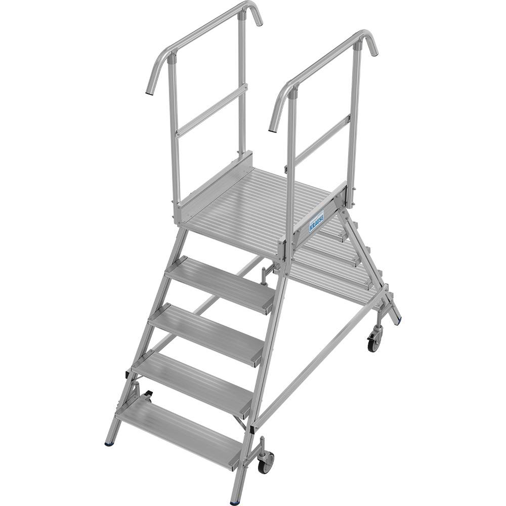 Krause - PodestLeiter fahrbar - beidseitig begehbar - Aluminium - 2 x 5 Stufen - Preis per Stück