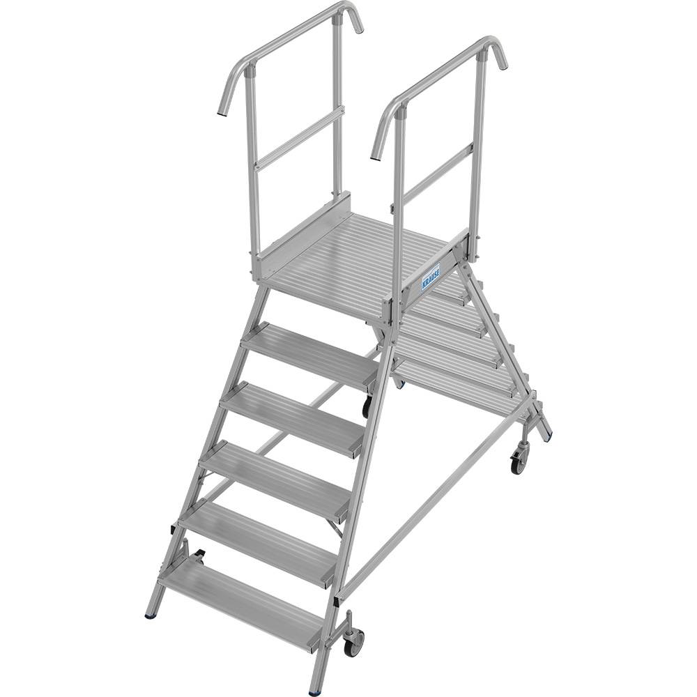 Krause - PodestLeiter fahrbar - beidseitig begehbar - Aluminium - 2 x 6 Stufen - Preis per Stück