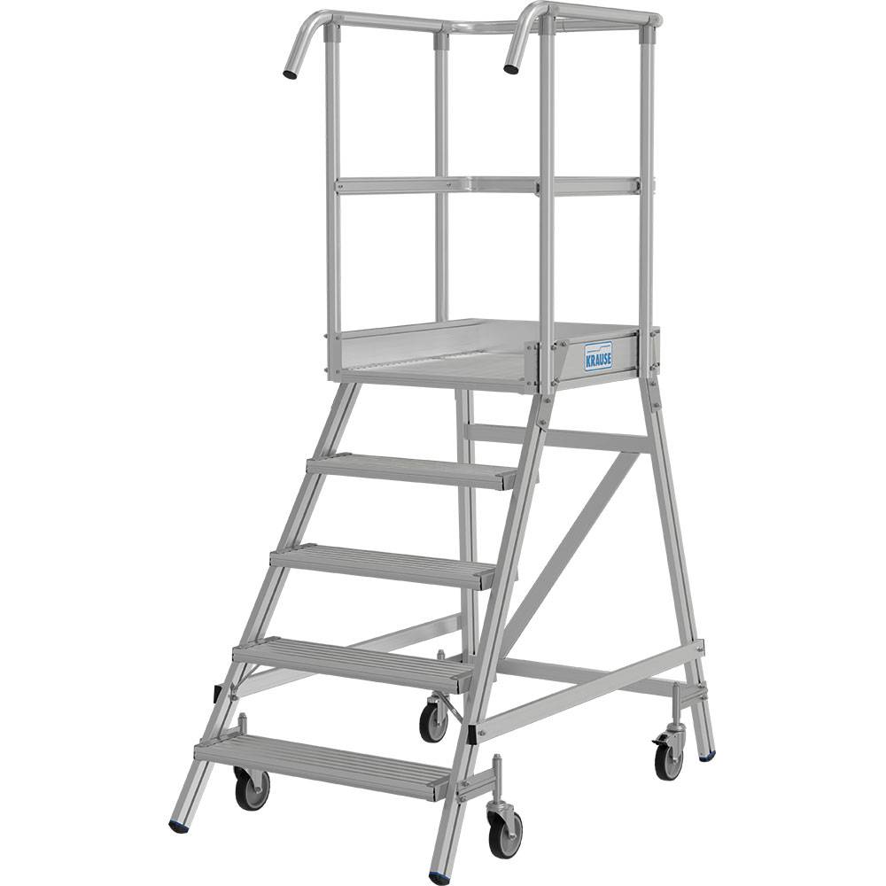 Krause - PodestLeiter fahrbar - einseitig begehbar - Aluminium - 4 Stufen - Preis per Stück