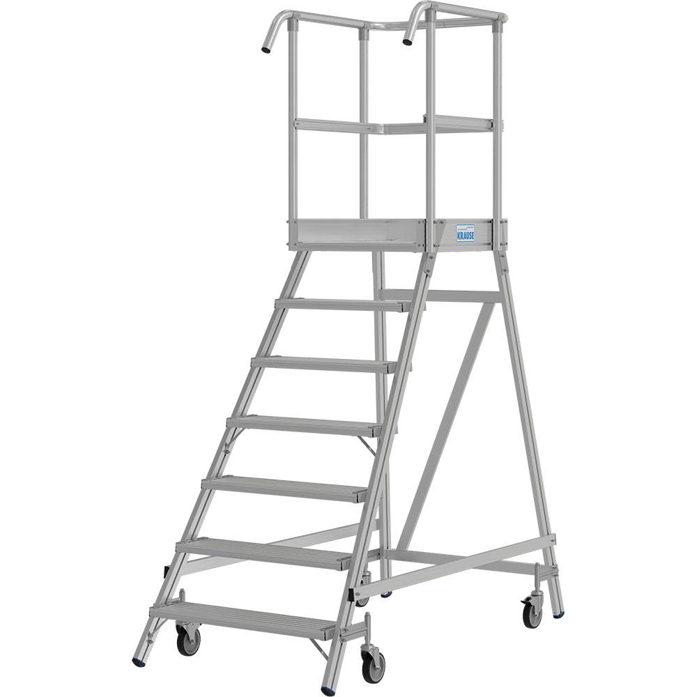 Krause - PodestLeiter fahrbar - einseitig begehbar - Aluminium - 6 Stufen - Preis per Stück