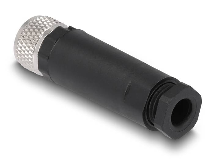 Delock M8 Steckverbinder A-kodiert 4 Pin Buchse zur Montage mit - 4-polig