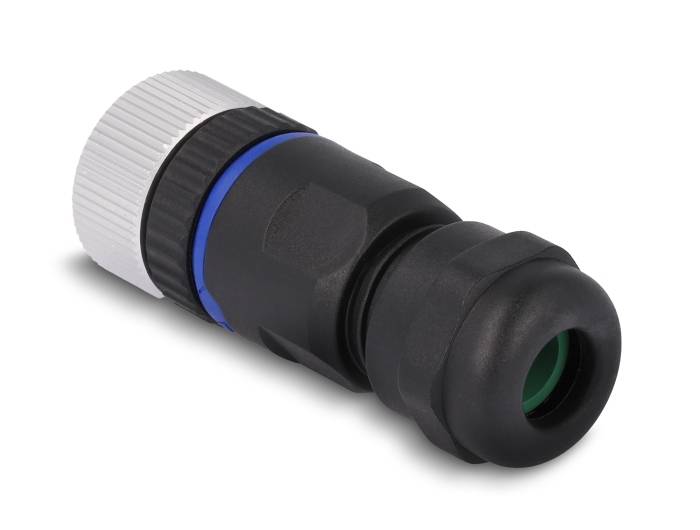 Delock M12 Steckverbinder A-kodiert 4 Pin Buchse zur Montage mit - 4-polig