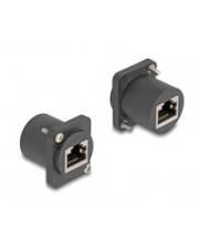 Delock Modulare Eingabe - with screws - an Schalttafel montierbar - RJ-45 - Schw