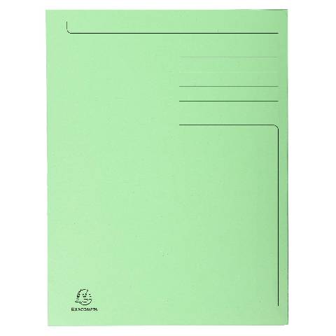 Exacompta 50x Aktenmappe + Index, 3 Klappen, 24,5x35cm Folio, Giftgrün, 449013E
