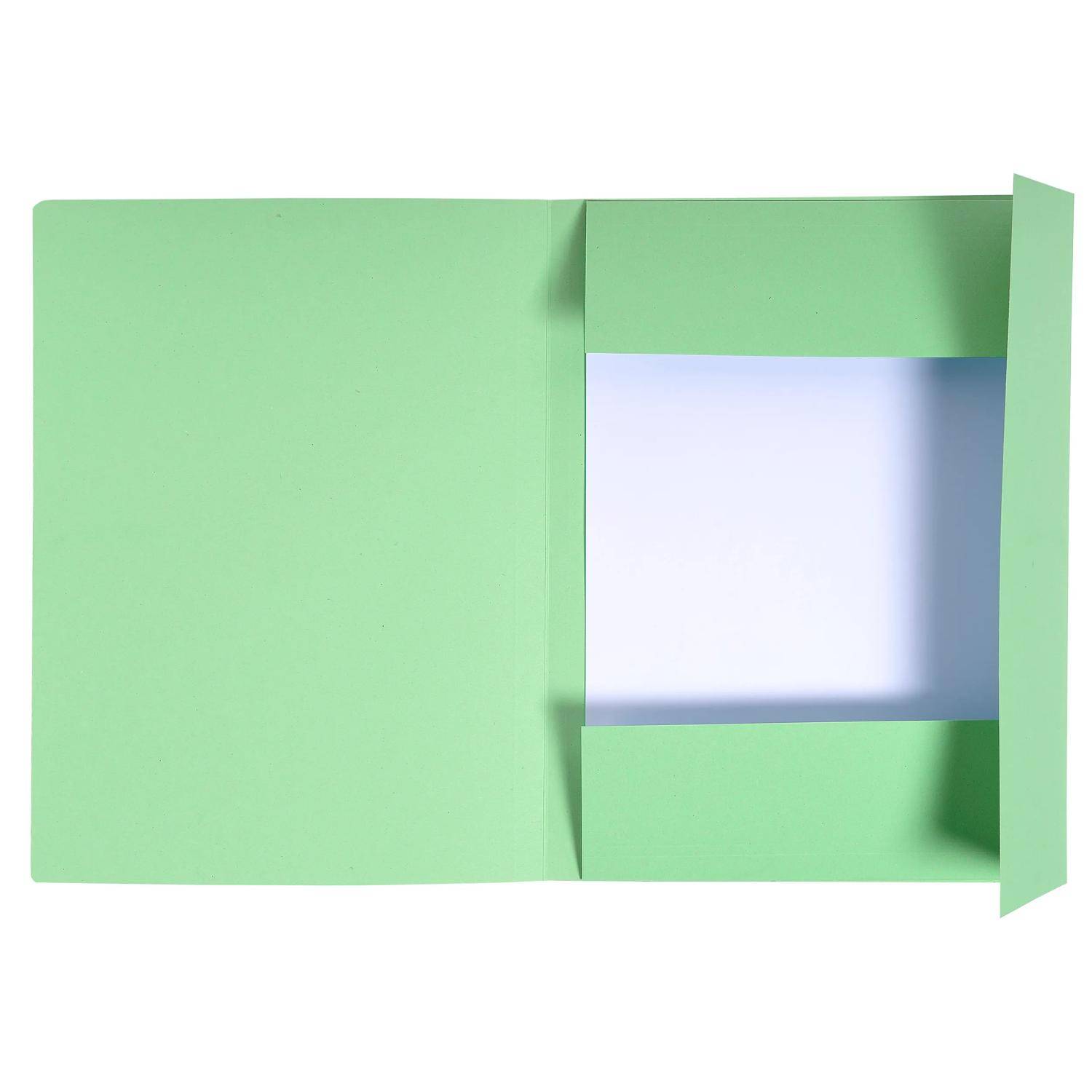 Exacompta 50x Aktenmappe + Index, 3 Klappen, 24x32cm für A4, Giftgrün, 448013E