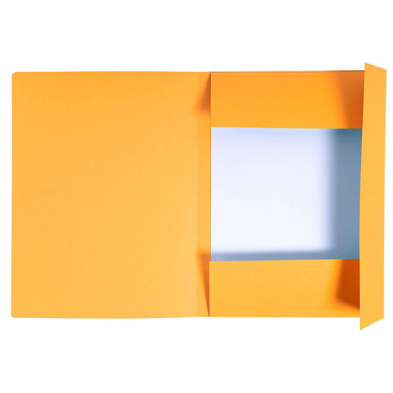 Exacompta 50x Aktenmappe + Index, 3 Klappen, 24,5x35cm Folio, Orange, 449009E