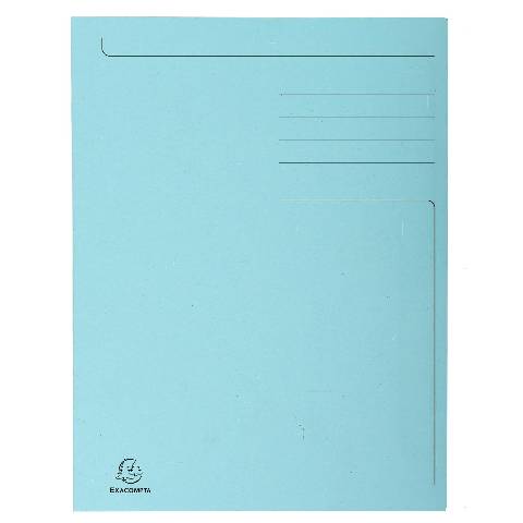 Exacompta 50x Aktenmappe + Index, 3 Klappen, 24,5x35cm Folio, Hellblau, 449006E