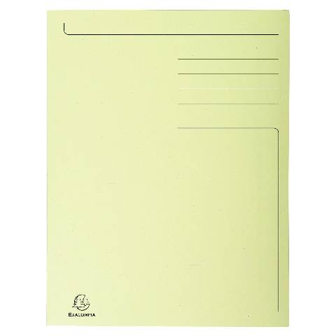 Exacompta 50x Aktenmappe + Index, 3 Klappen, 24,5x35cm Folio, Gelb, 449005E