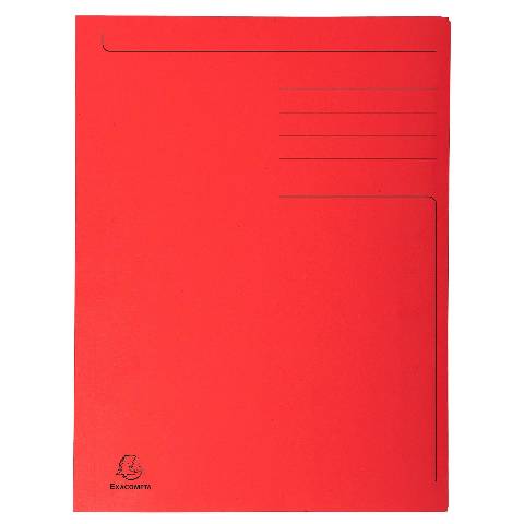 Exacompta 50x Aktenmappe + Index, 3 Klappen, 24,5x35cm Folio, Rot, 449003E