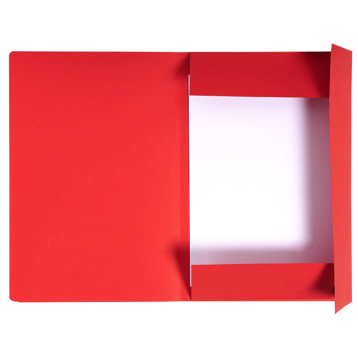 Exacompta 50x Aktenmappe + Index, 3 Klappen, 24,5x35cm Folio, Rot, 449003E