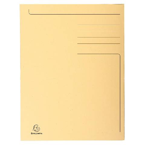 Exacompta 50x Aktenmappe + Index, 3 Klappen, 24,5x35cm Folio, Sand, 449002E