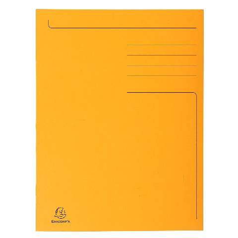 Exacompta 50x Aktenmappe + Index, 3 Klappen, 24x32cm für A4, Orange, 448009E