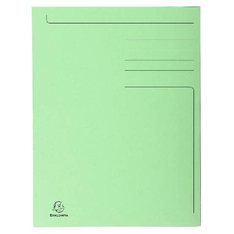 Exacompta 50x Aktenmappe + Index, 3 Klappen, 24x32cm für A4, Giftgrün, 448013E