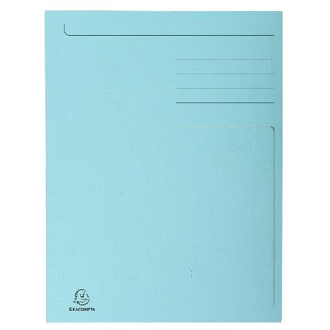 Exacompta 50x Aktenmappe + Index, 3 Klappen, 24x32cm für A4, Hellblau, 448006E