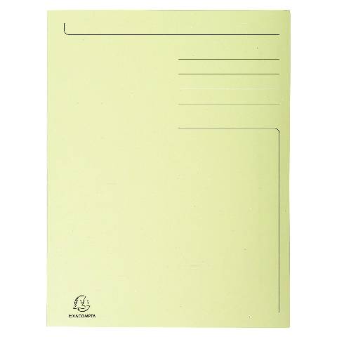 Exacompta 50x Aktenmappe + Index, 3 Klappen, 280g, 24x32cm für A4, Gelb, 448005E