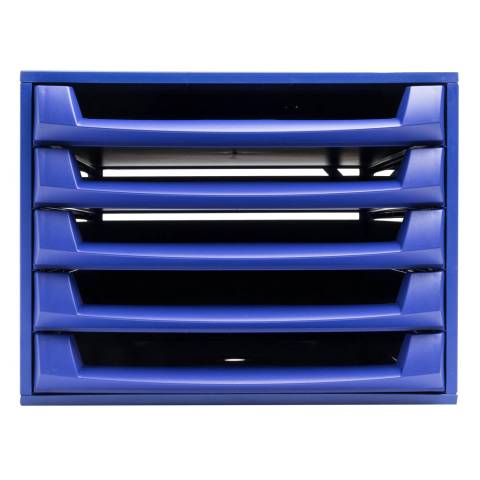 Exacompta Schubladenbox THE BOX, 5 offene Schubladen, - Kobaltblau - 221101D