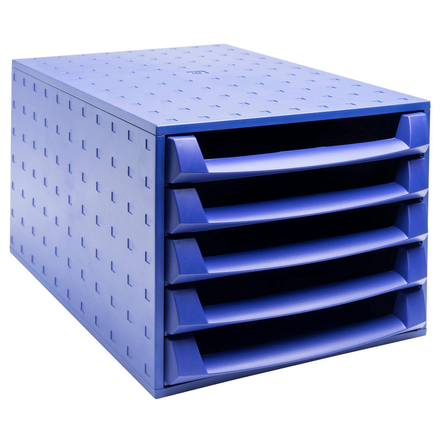 Exacompta Schubladenbox THE BOX, 5 offene Schubladen, - Kobaltblau - 221101D