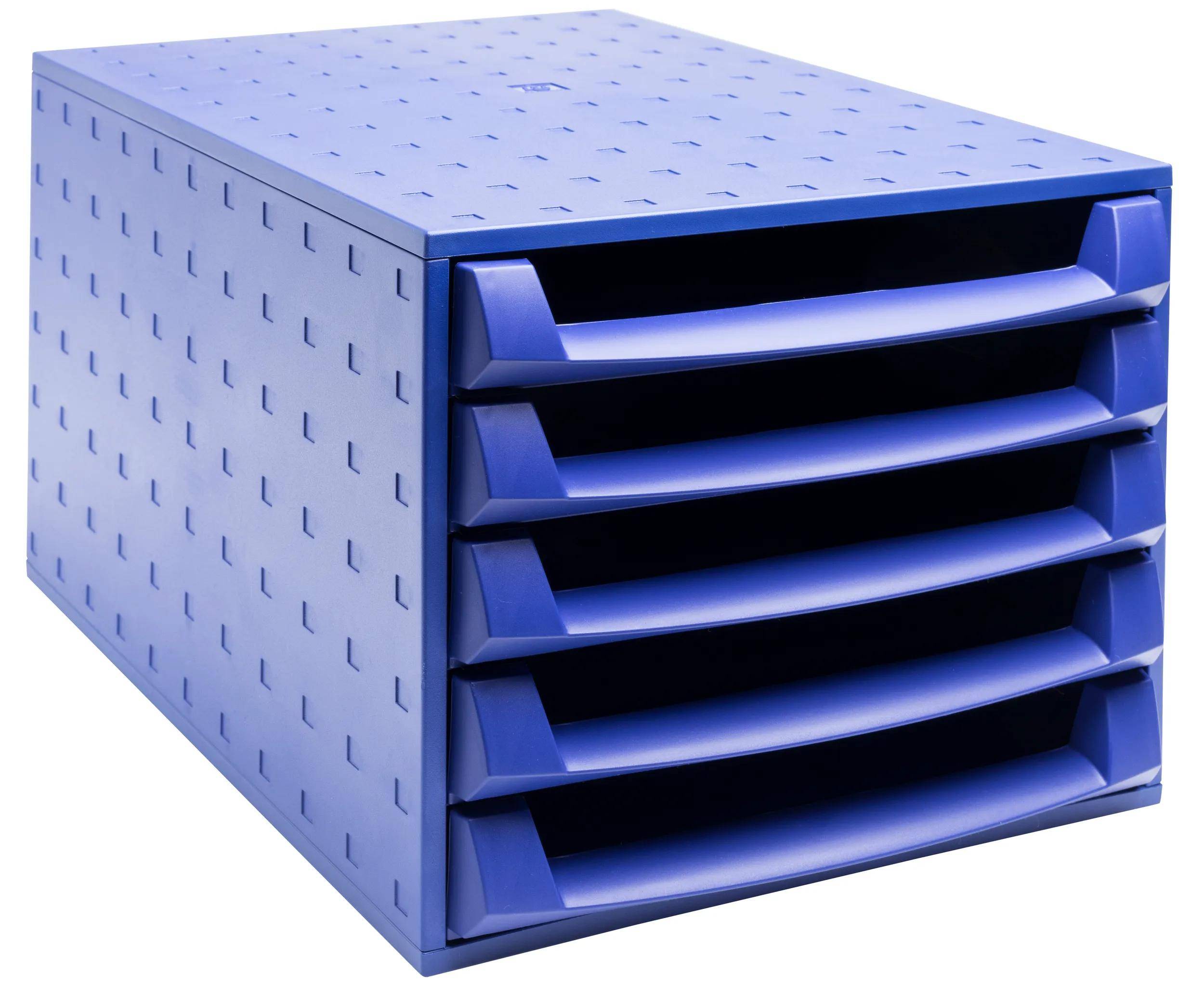 Exacompta Schubladenbox THE BOX, 5 offene Schubladen, - Kobaltblau - 221101D