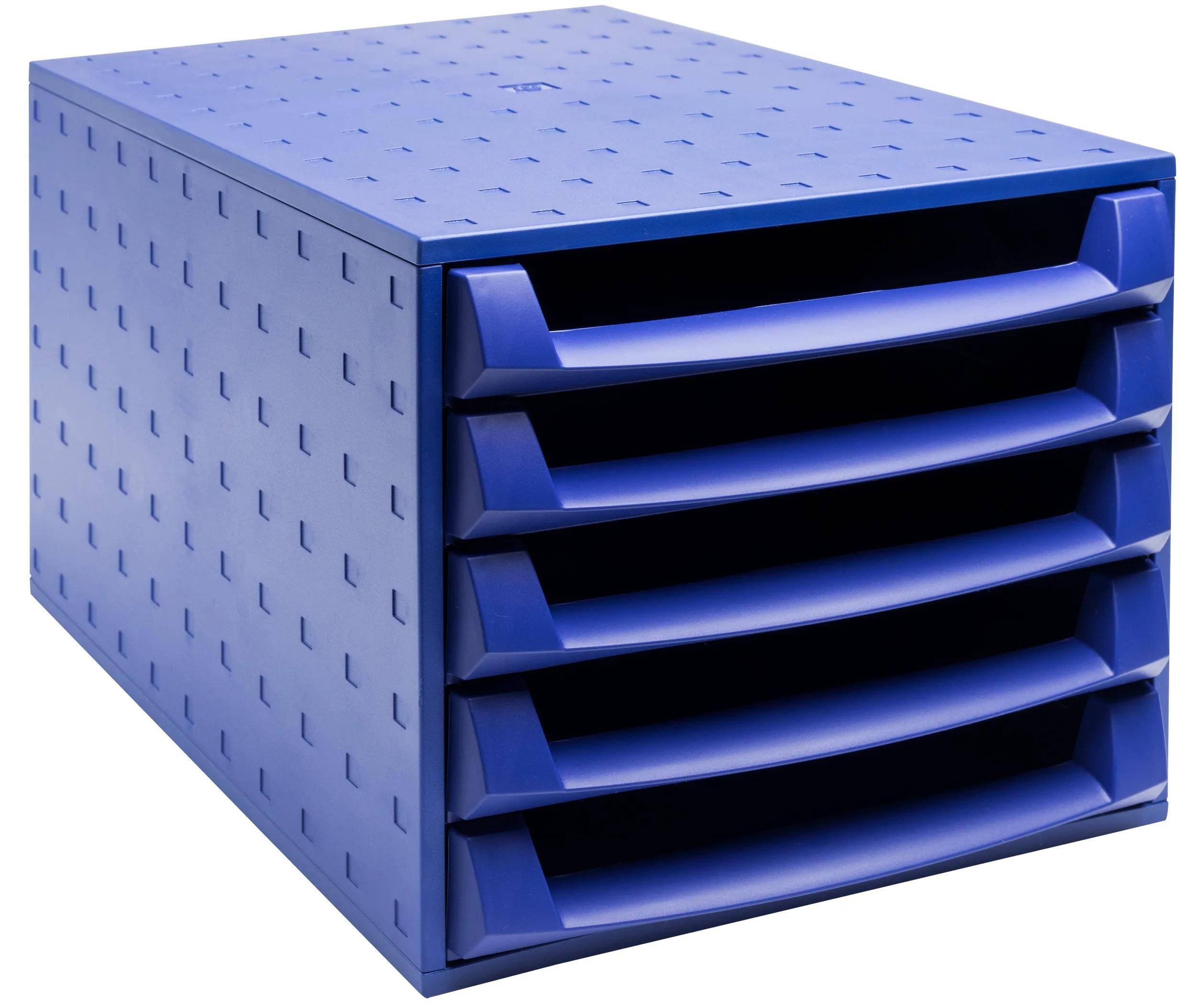 Exacompta Schubladenbox THE BOX, 5 offene Schubladen, - Kobaltblau - 221101D