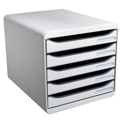 Exacompta Schubladenbox Big Box Plus 5 offene Schubladen Lichtgrau 309740D