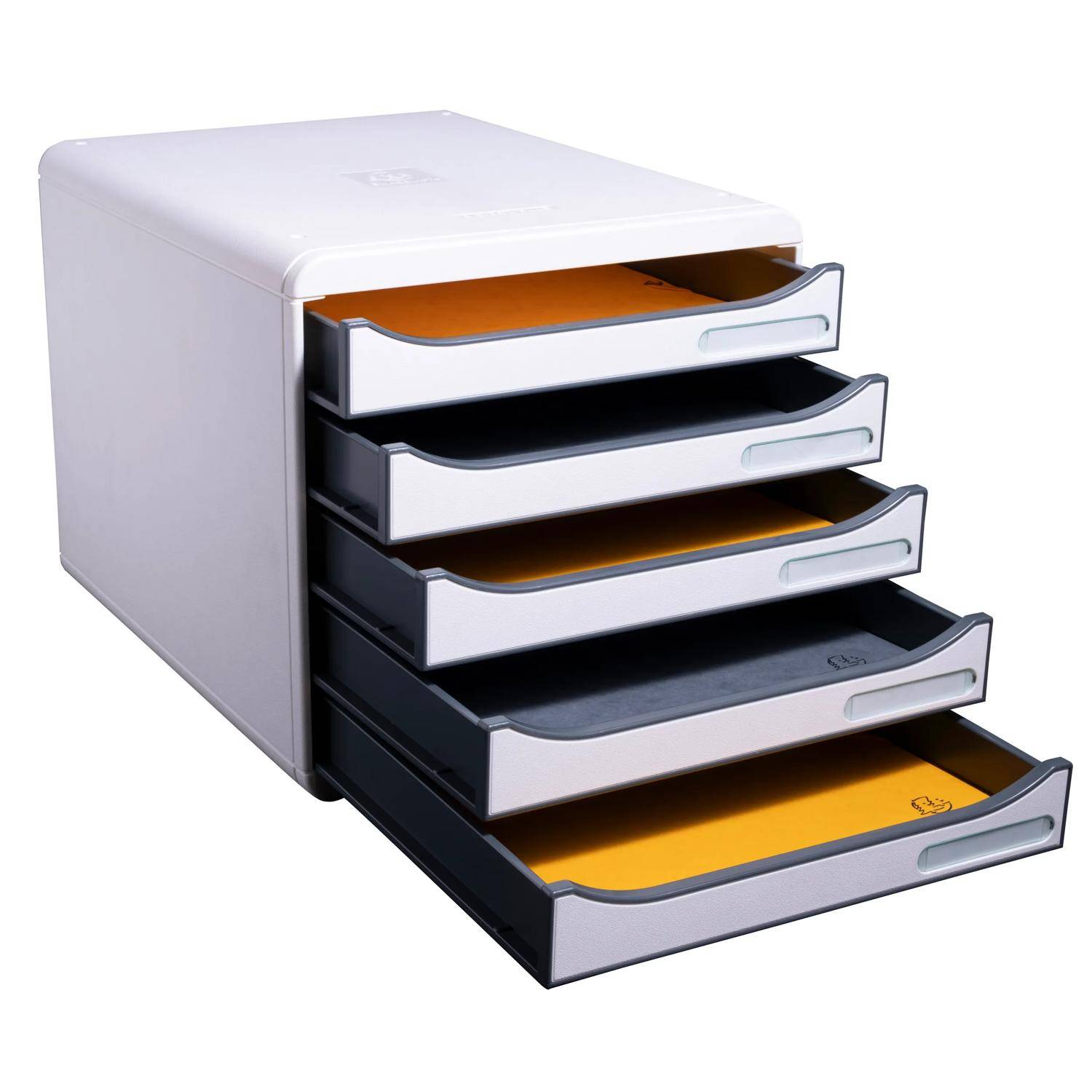 Exacompta Schubladenbox Big Box Plus 5 offene Schubladen Lichtgrau 309740D