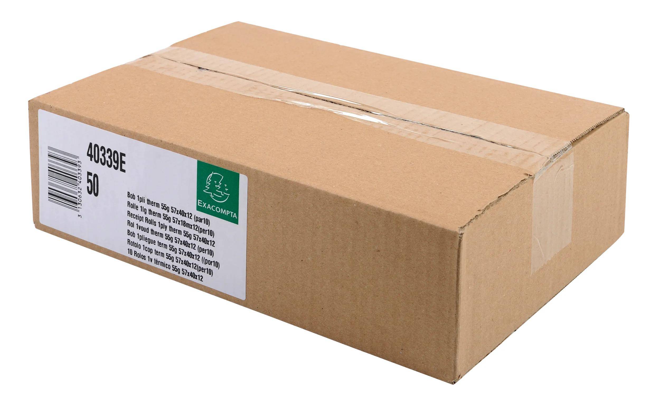Exacompta 50x Thermorolle 1-lagig Lastschrift 55g/m2 57x40mx12 - Weiß - 40339E