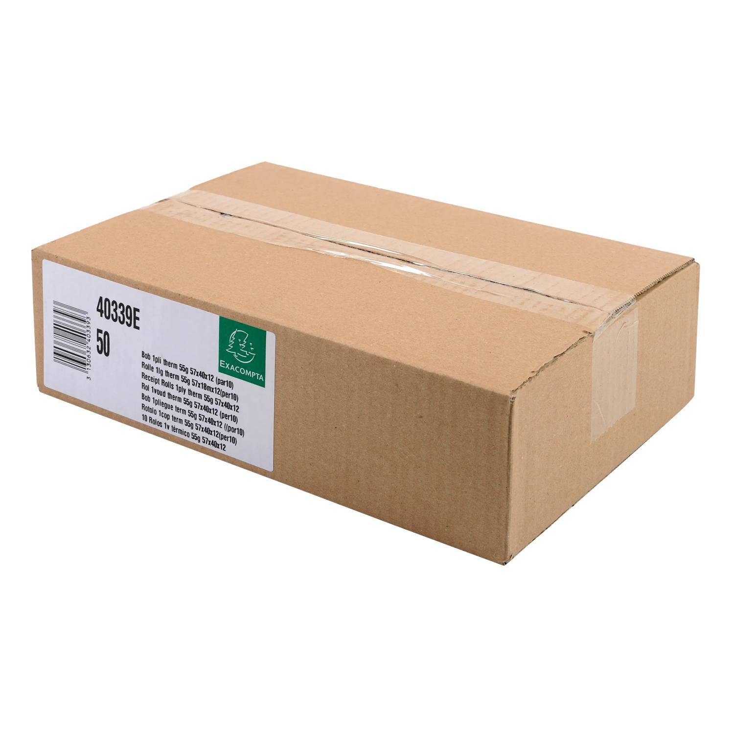 Exacompta 50x Thermorolle 1-lagig Lastschrift 55g/m2 57x40mx12 - Weiß - 40339E