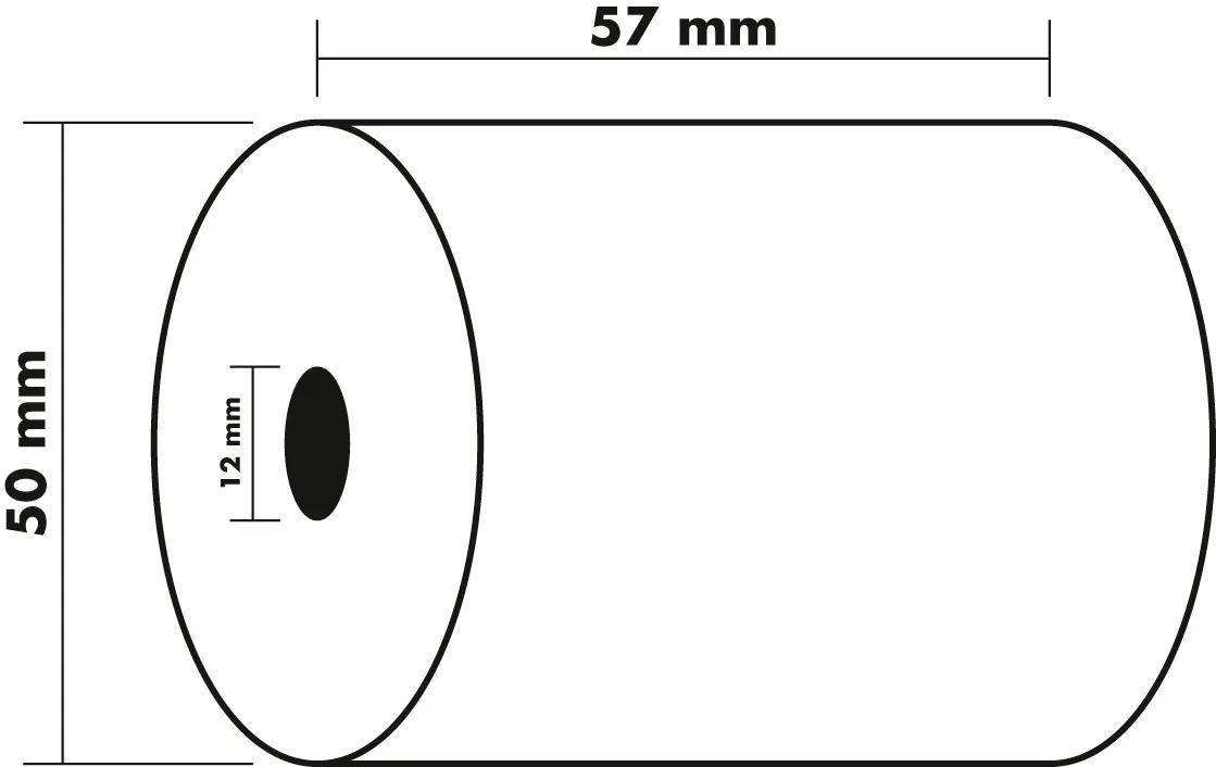 Exacompta 50x Additionsrolle 1-lagig Offset 60g/m2 57x50mx12 - Weiß - 40346E
