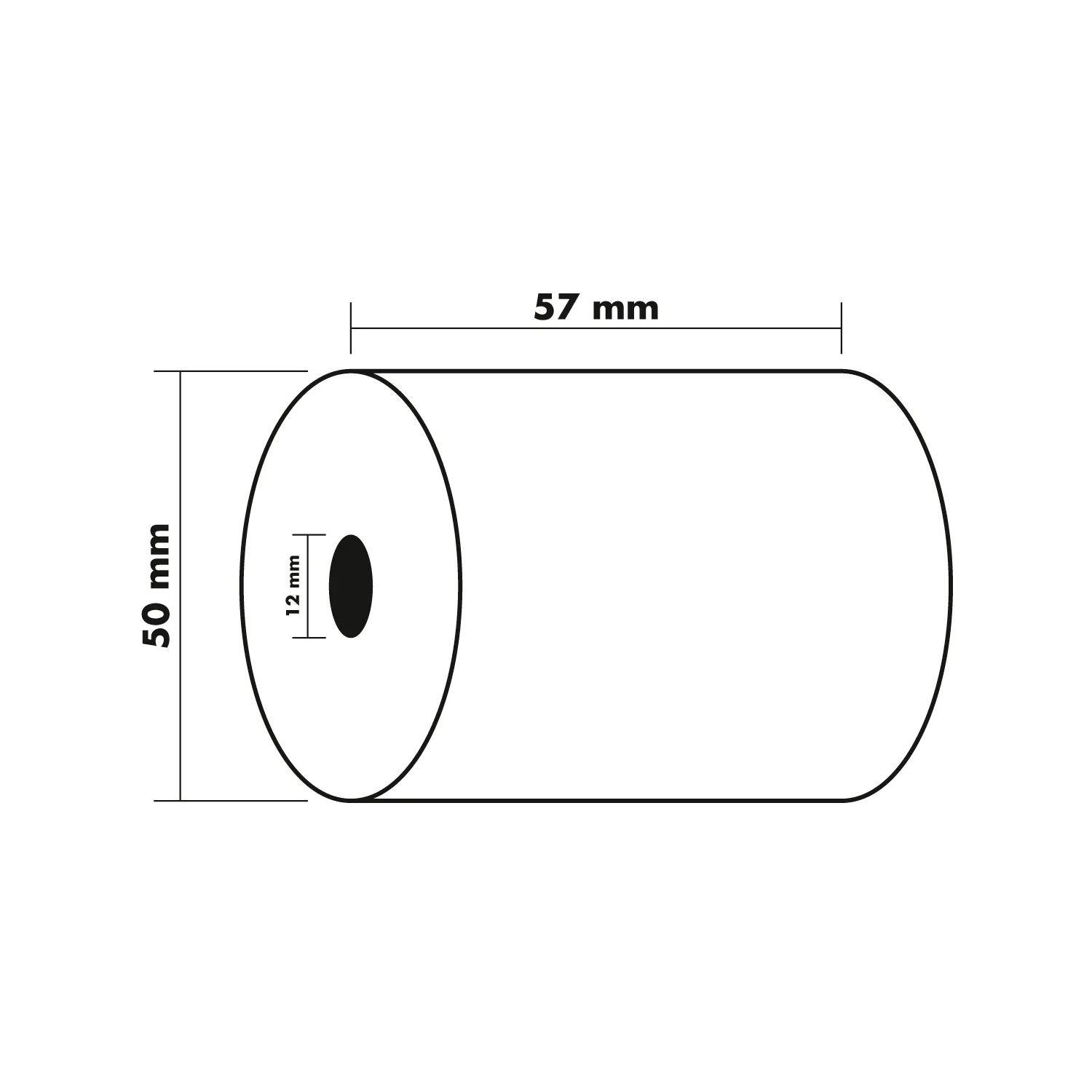 Exacompta 50x Additionsrolle 1-lagig Offset 60g/m2 57x50mx12 - Weiß - 40346E