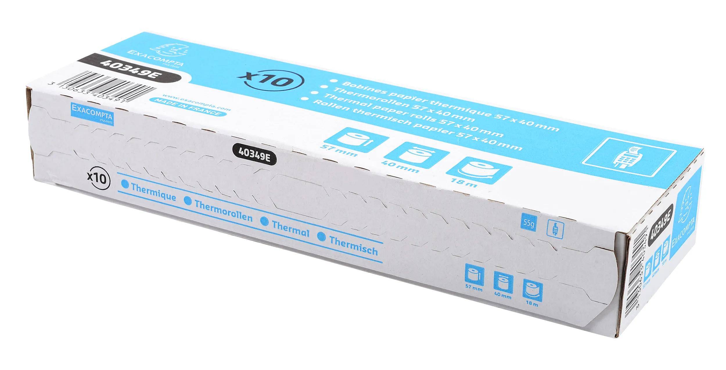 Exacompta 60x Thermorolle 1-lagig 55g/m2 57x18mx12 - Weiß - 40349E