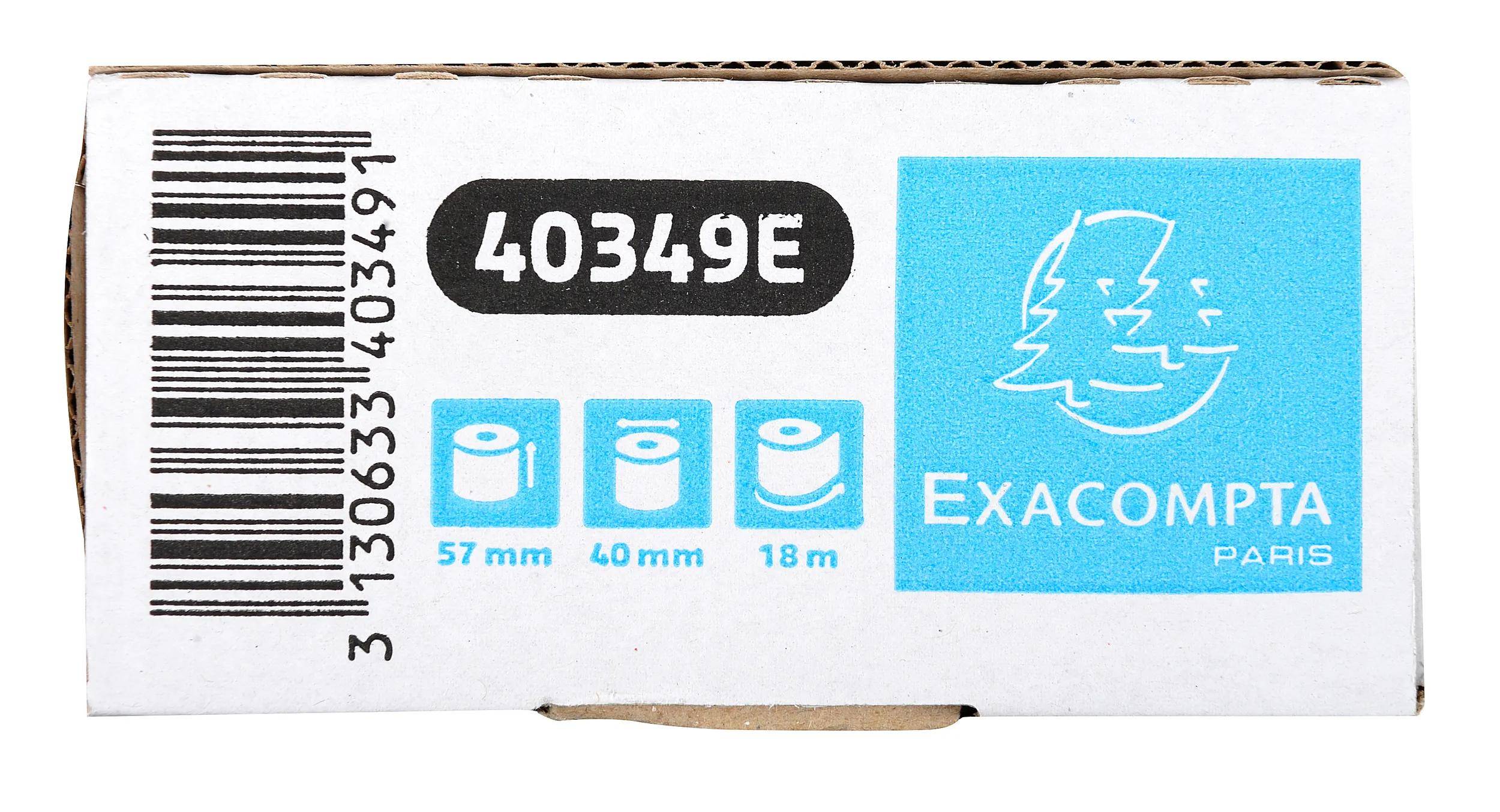 Exacompta 60x Thermorolle 1-lagig 55g/m2 57x18mx12 - Weiß - 40349E
