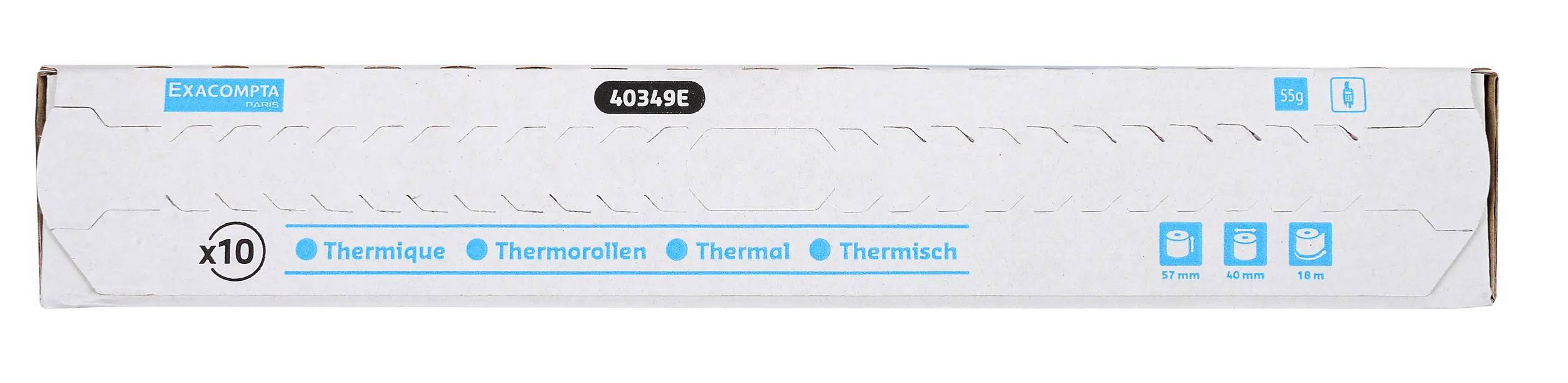 Exacompta 60x Thermorolle 1-lagig 55g/m2 57x18mx12 - Weiß - 40349E