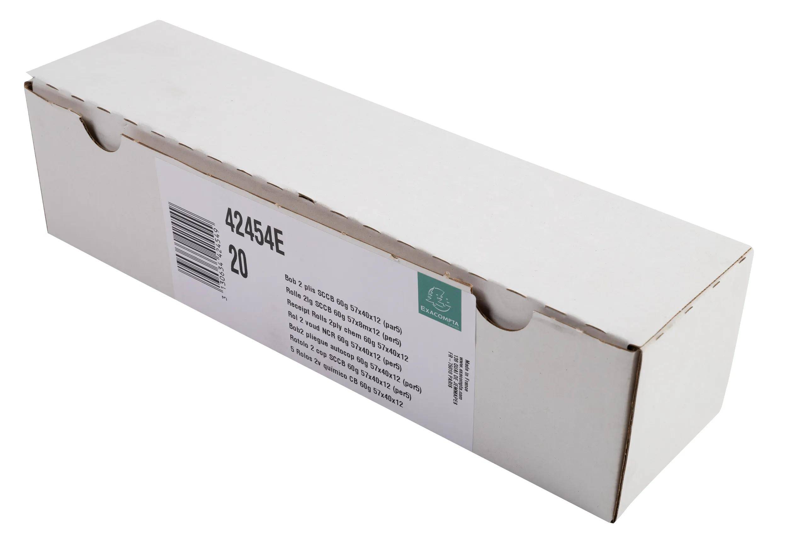 Exacompta 20x Rolle 2-lagig Kartenzahlung 60g B:57mm Kern 12mm L:10m Weiß 42454E