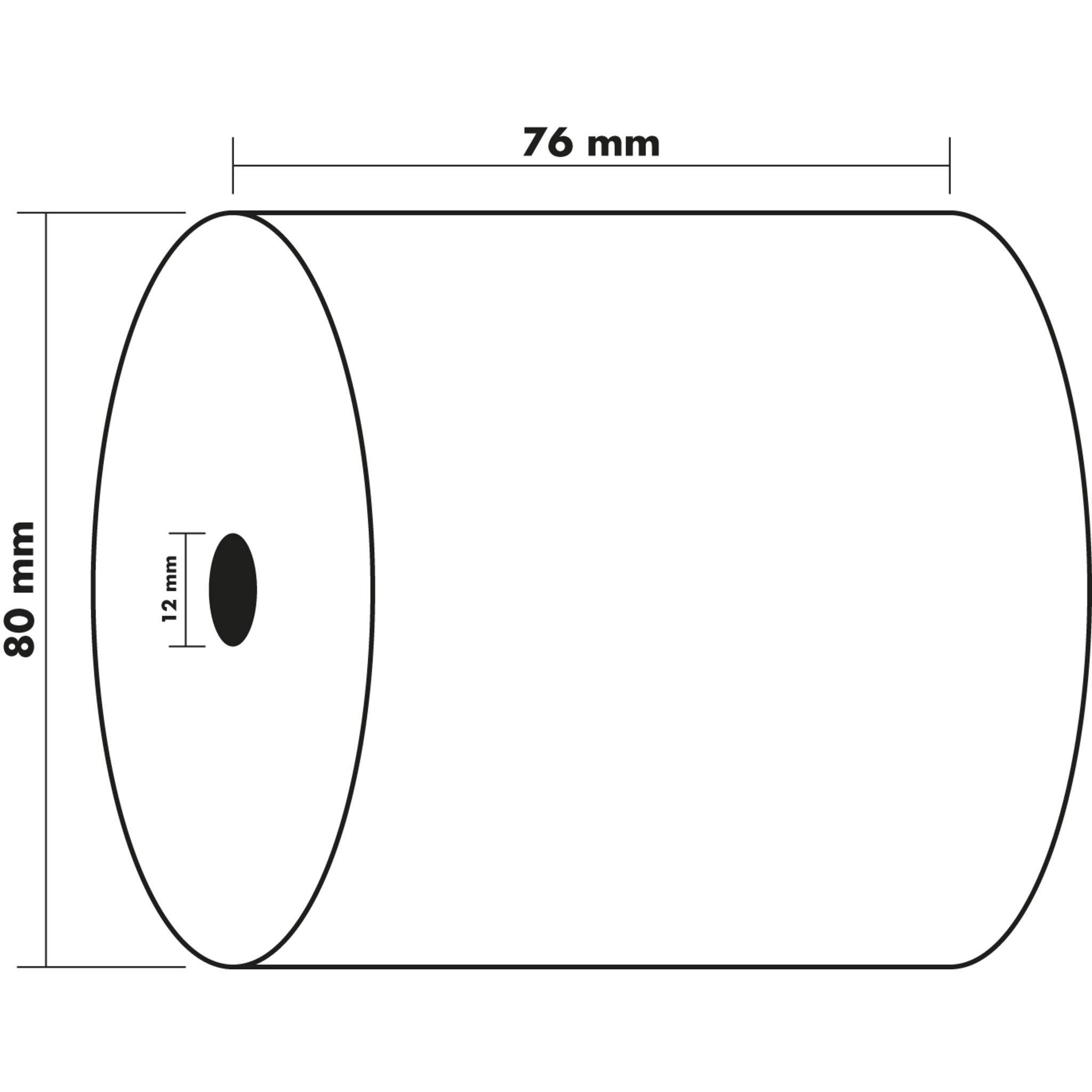 Exacompta 50x Kassenrolle 1-lagig Offset 60g/m2 76x80mx12 - Weiß - 7680120V