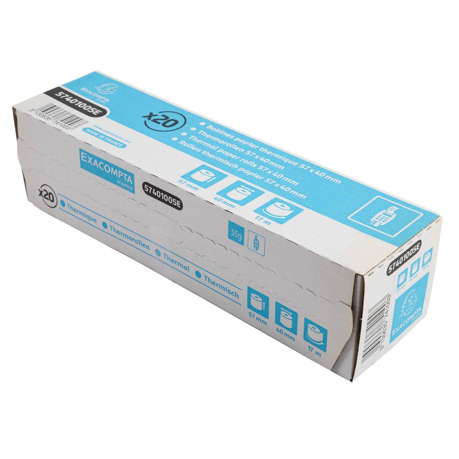 Exacompta 120x Thermorolle 1-lagig 55g/m2 57x17mx12 - Weiß - 5740100SE