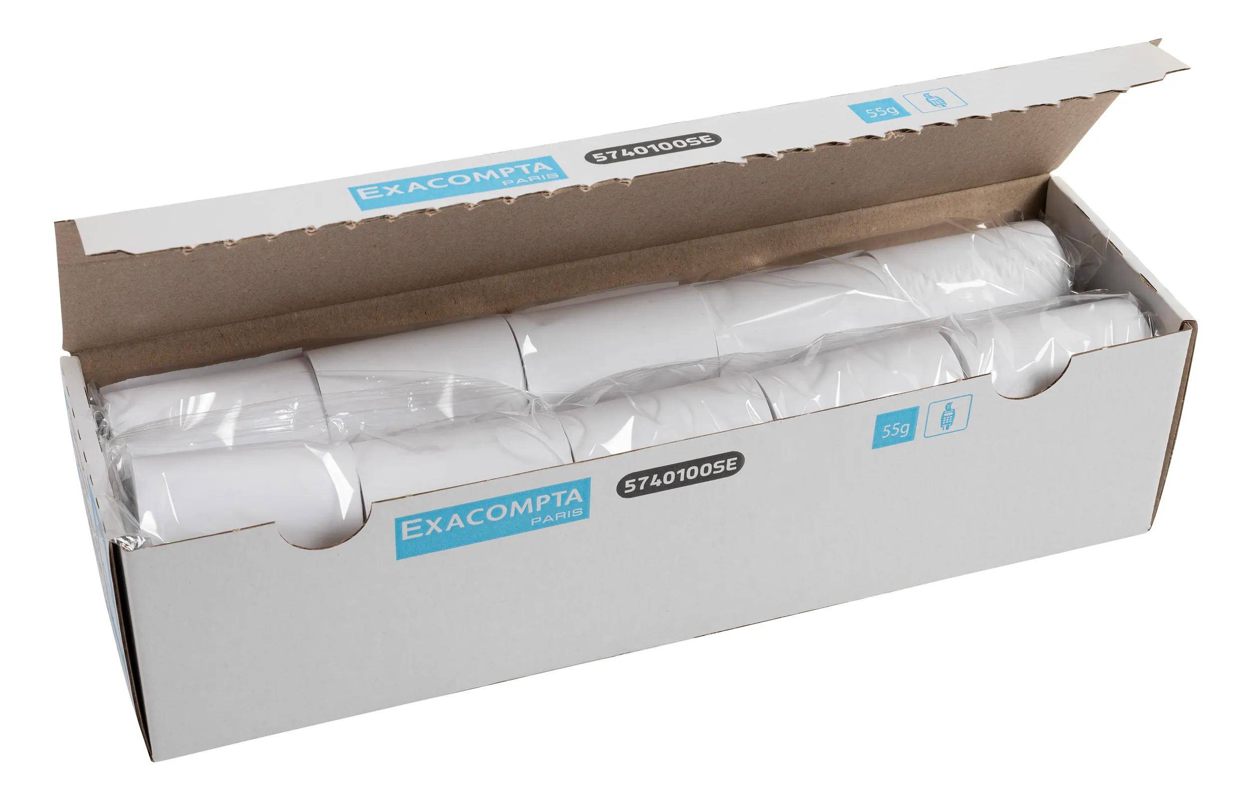 Exacompta 120x Thermorolle 1-lagig 55g/m2 57x17mx12 - Weiß - 5740100SE